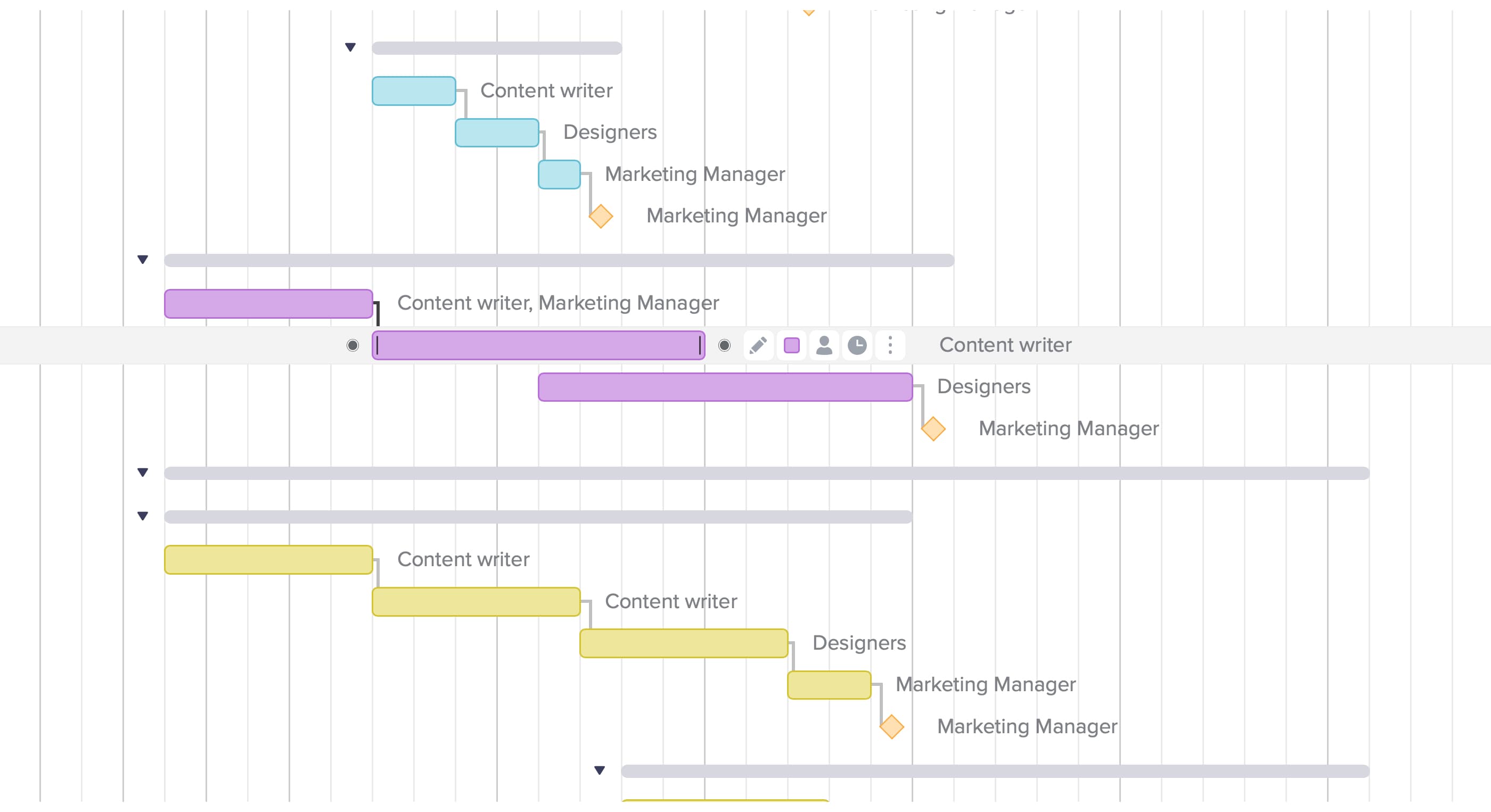 Using drag and drop scheduling to build your tactical marketing plan as a gantt chart 