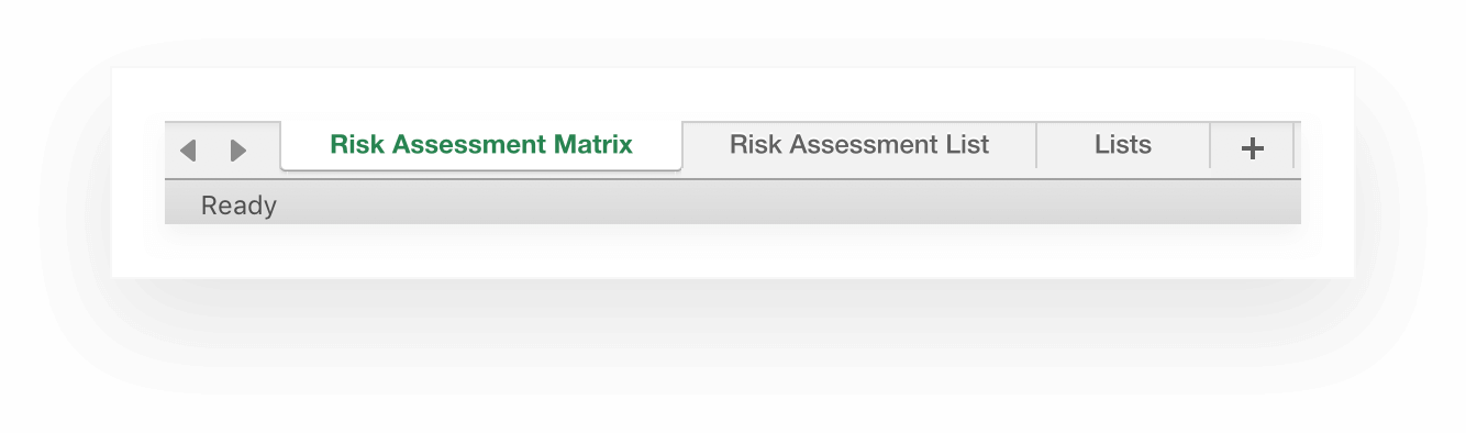 Risk Assessment Matrix tab in Excel template