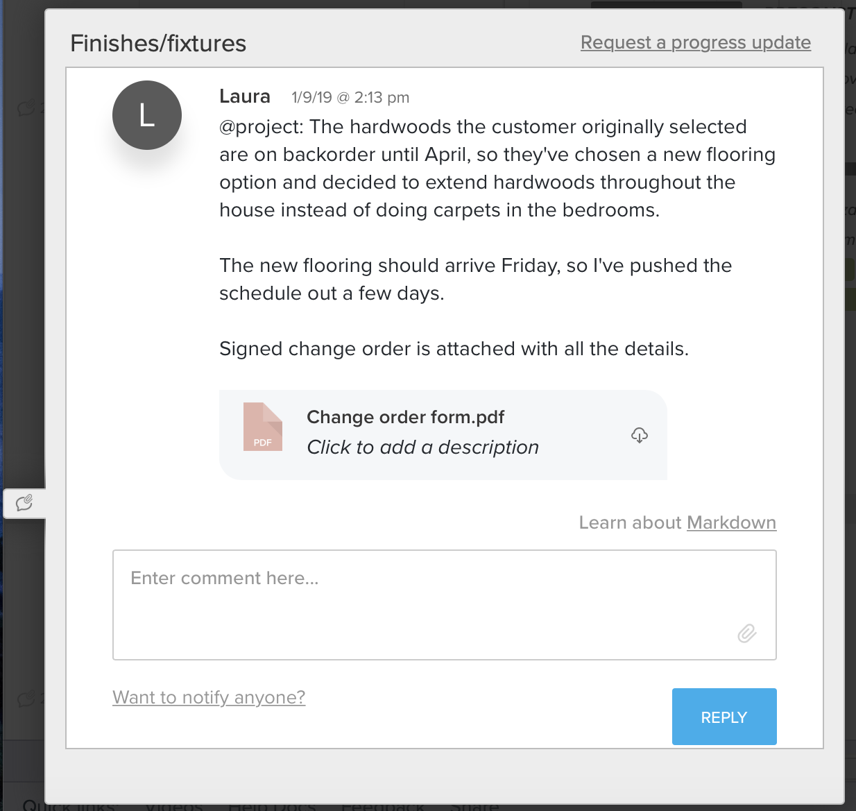 project discussion example